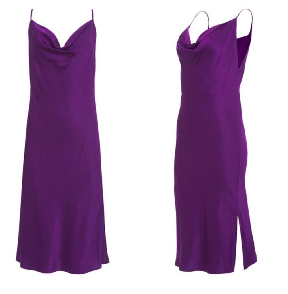 Gold Hawk Hayley Cowl Neck Dress (Deep Violet) • Medium